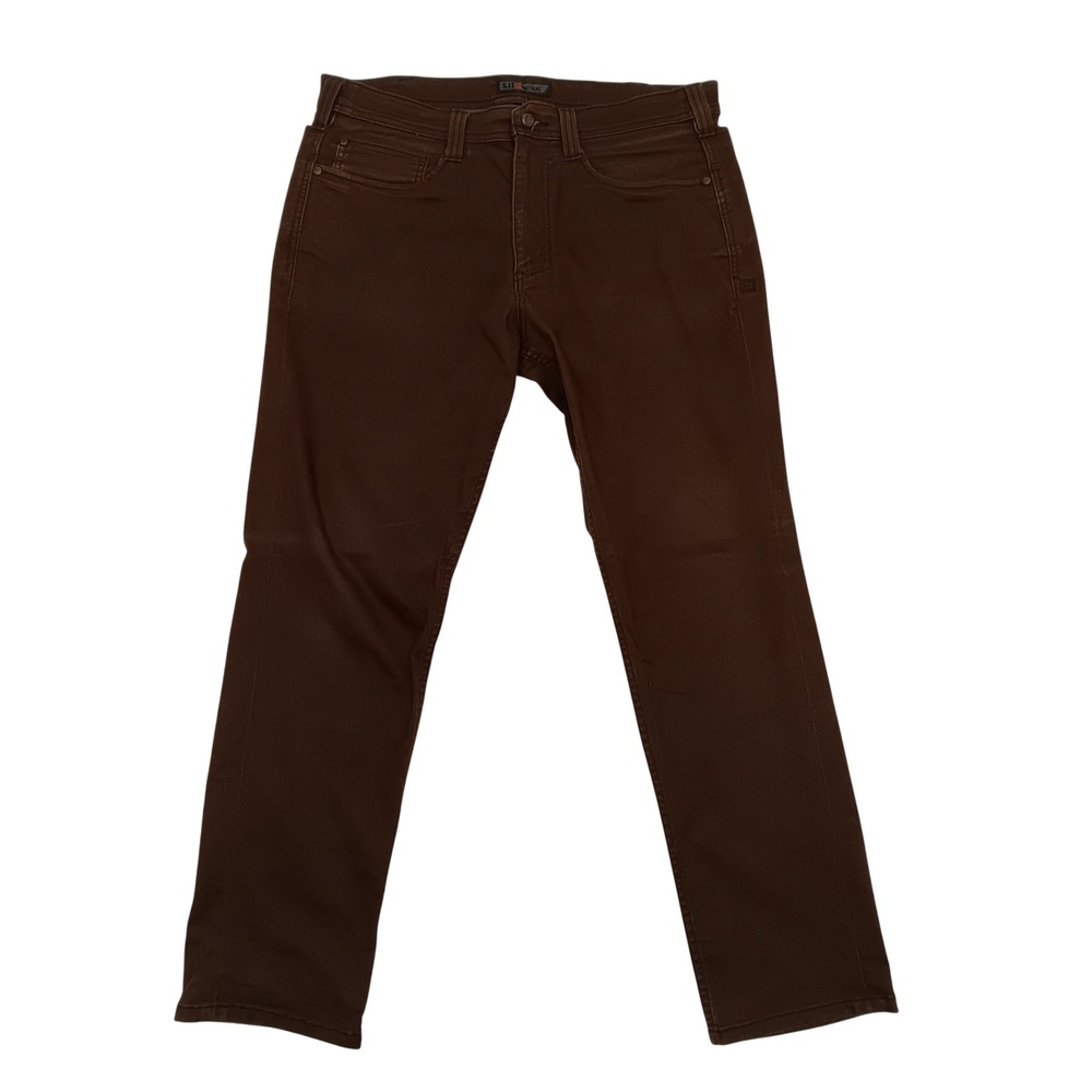 5.11 Tactical Defender-Flex Slim Pants 34x30 Brown Stretch (Measures 36x29.5)